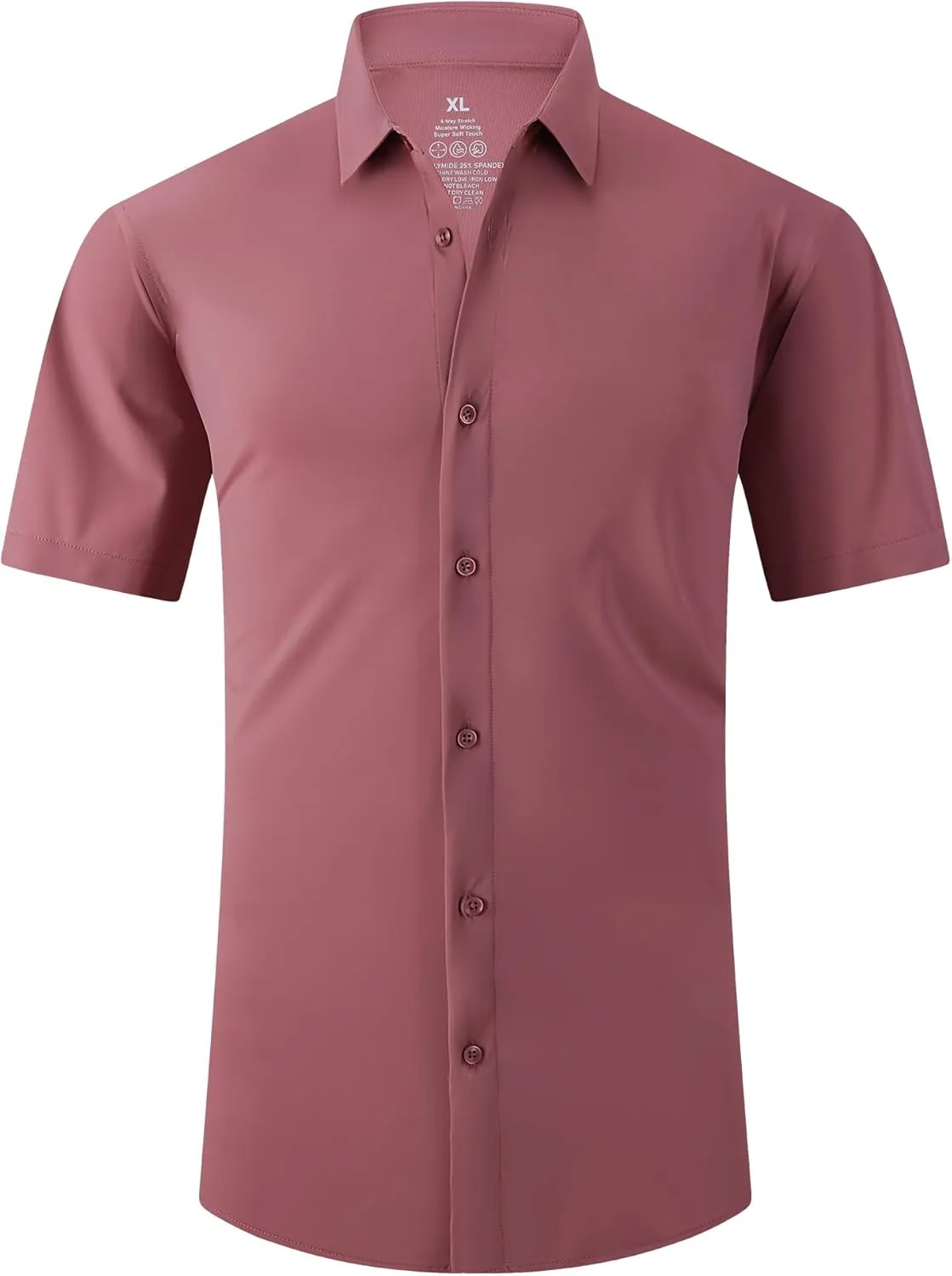 SAMERM Mens Dress Shirt Wrinkle Free Moisture Wicking 4-Way High Stretch Super Soft Casual Button Down Shirts