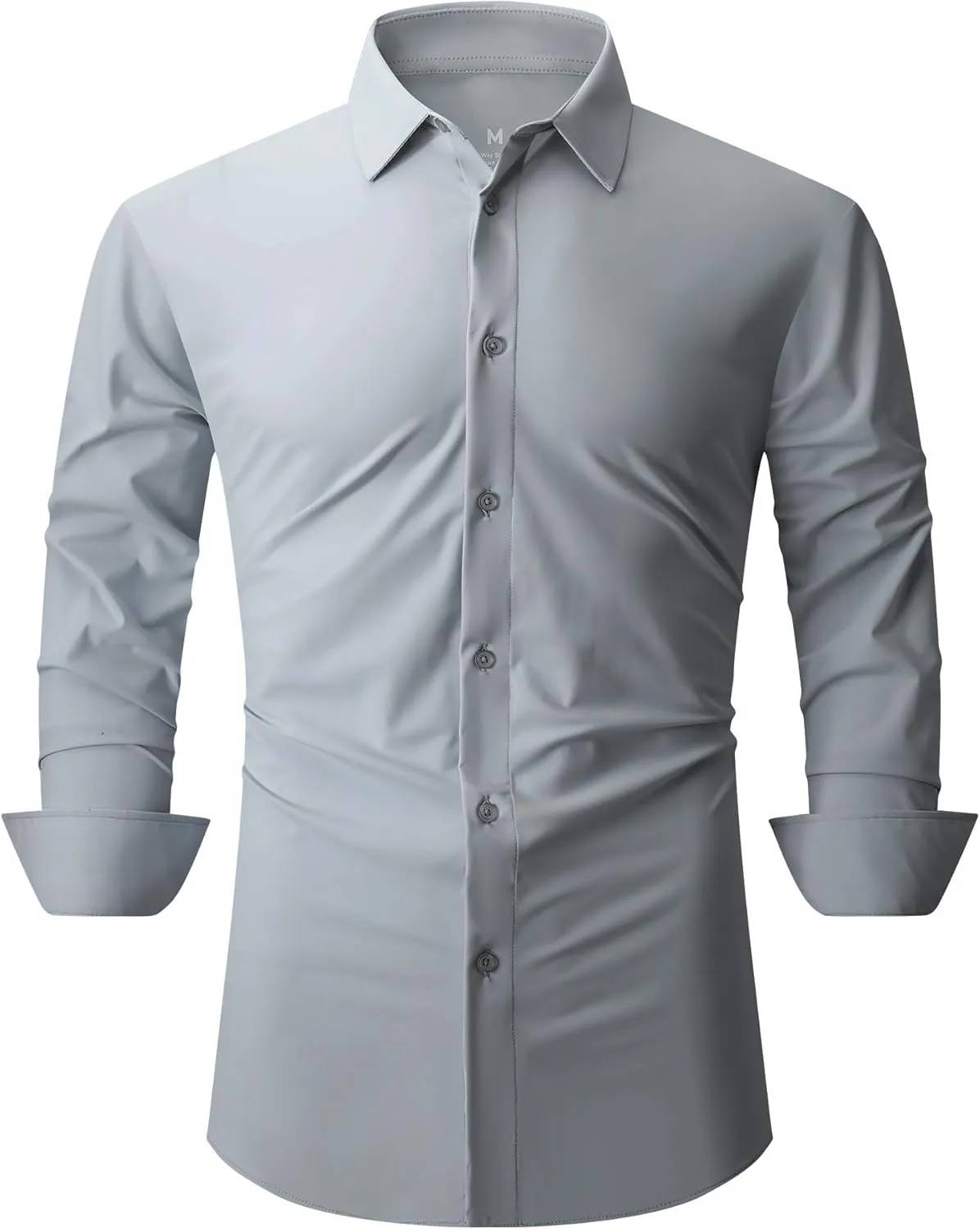 SAMERM Mens Dress Shirt Wrinkle Free Moisture Wicking 4-Way High Stretch Super Soft Casual Button Down Shirts