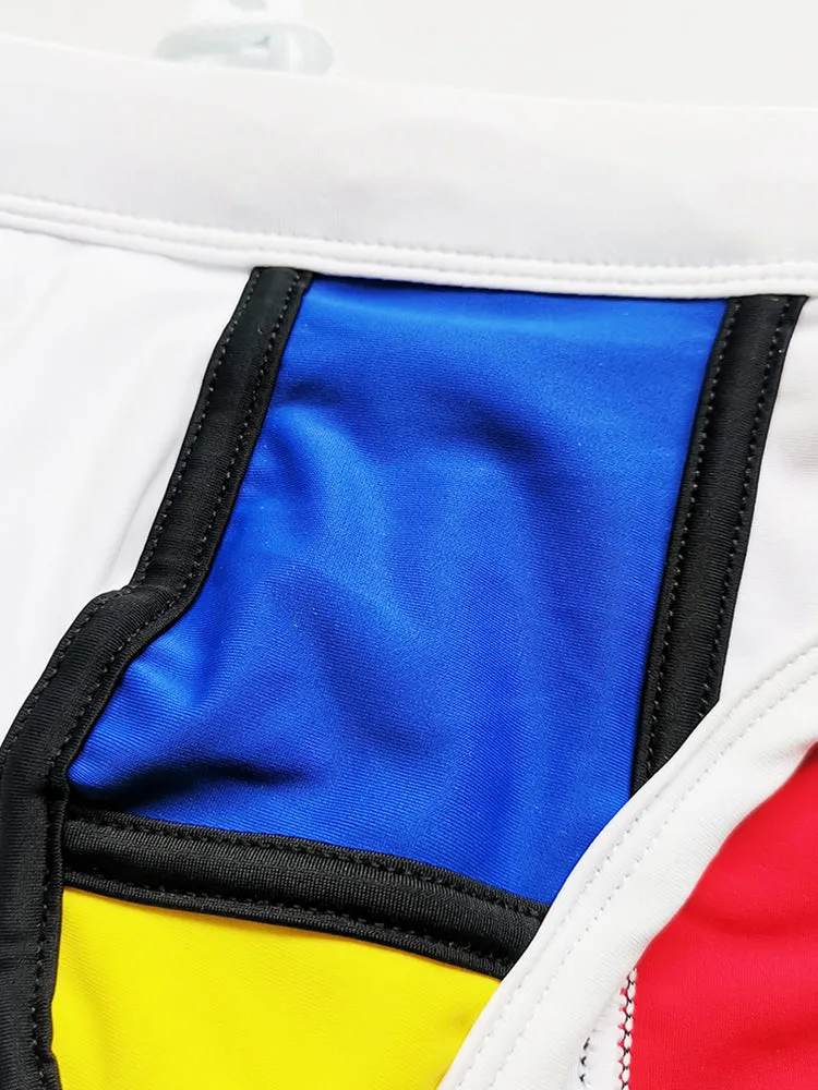 Sporty Contrast Padded Swim Briefs