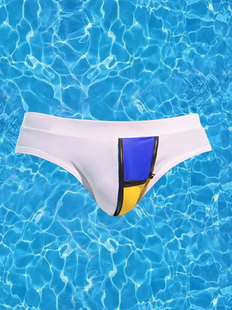 Sporty Contrast Padded Swim Briefs