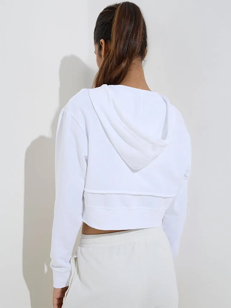 Studiofit White Hooded Cotton Jacket