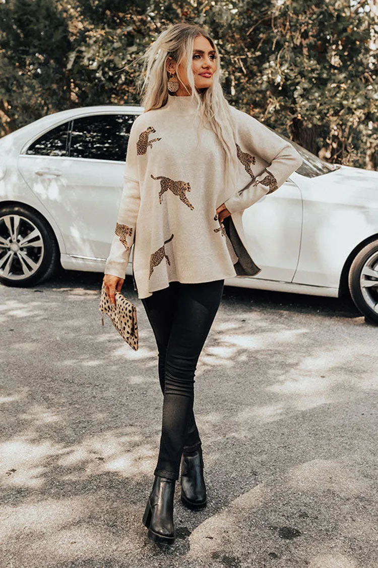 Uitverkoop 49% kortingTijger en luipaardprint Retro Stijl Lange Mouwen Casual Top