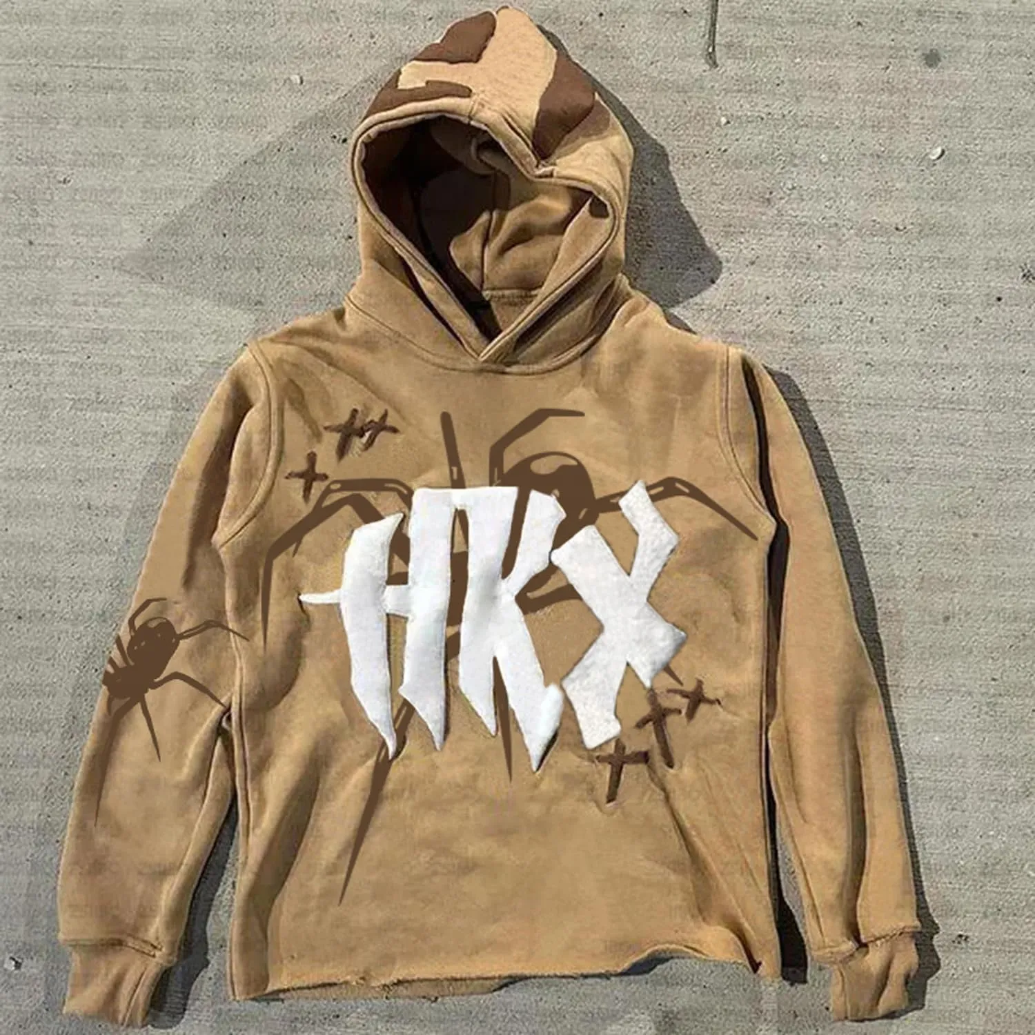 Women Men Y2k Star Spider Hoodie Long Sleeve Aesthetic Graphic Grunge Hoodies Teen Girl Vintage Hooded Sweatshirt