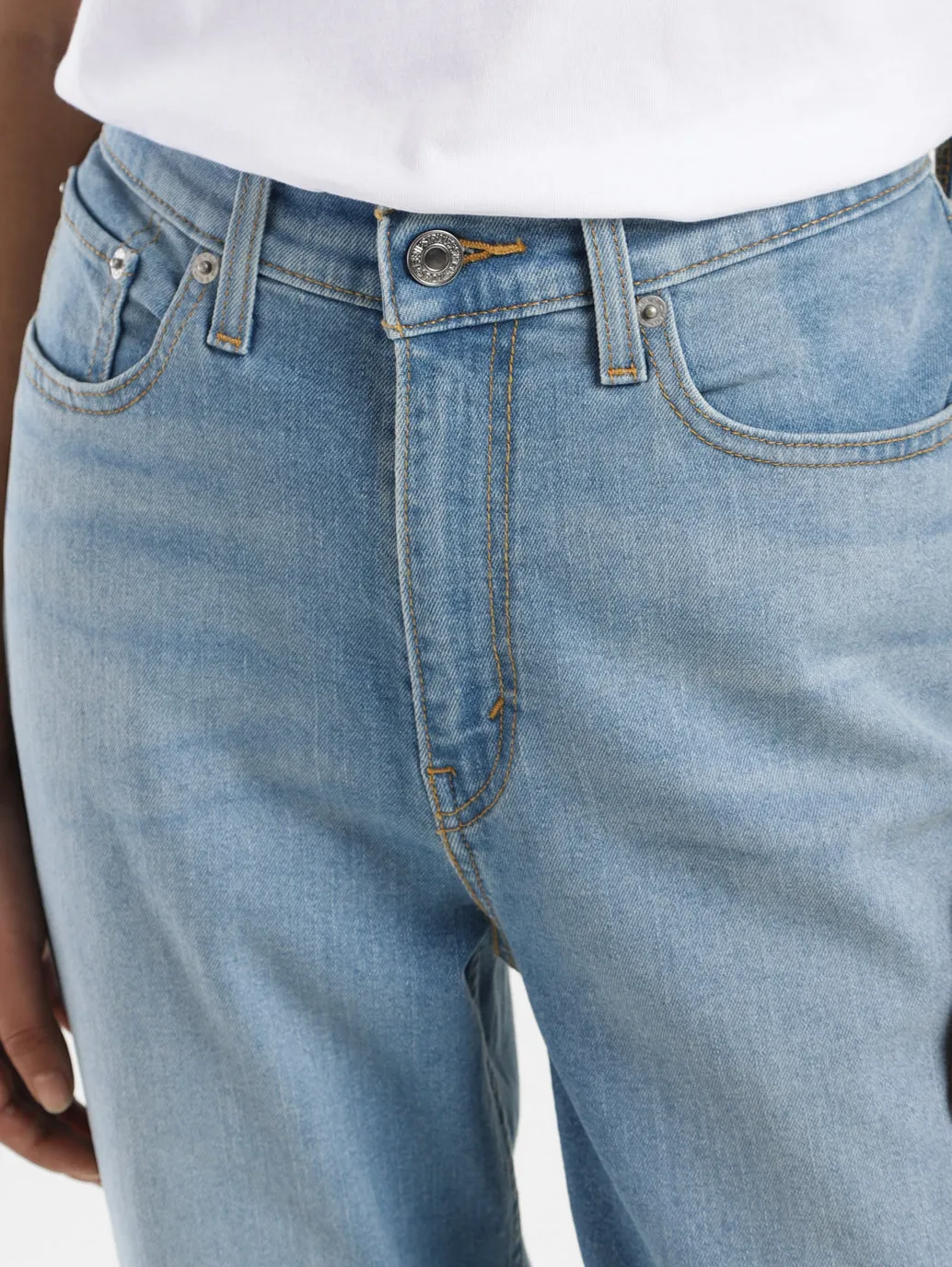 Women's Blue Loose Tapered Fit High Rise Jeans