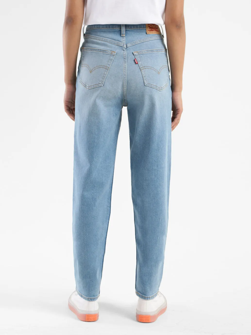 Women's Blue Loose Tapered Fit High Rise Jeans