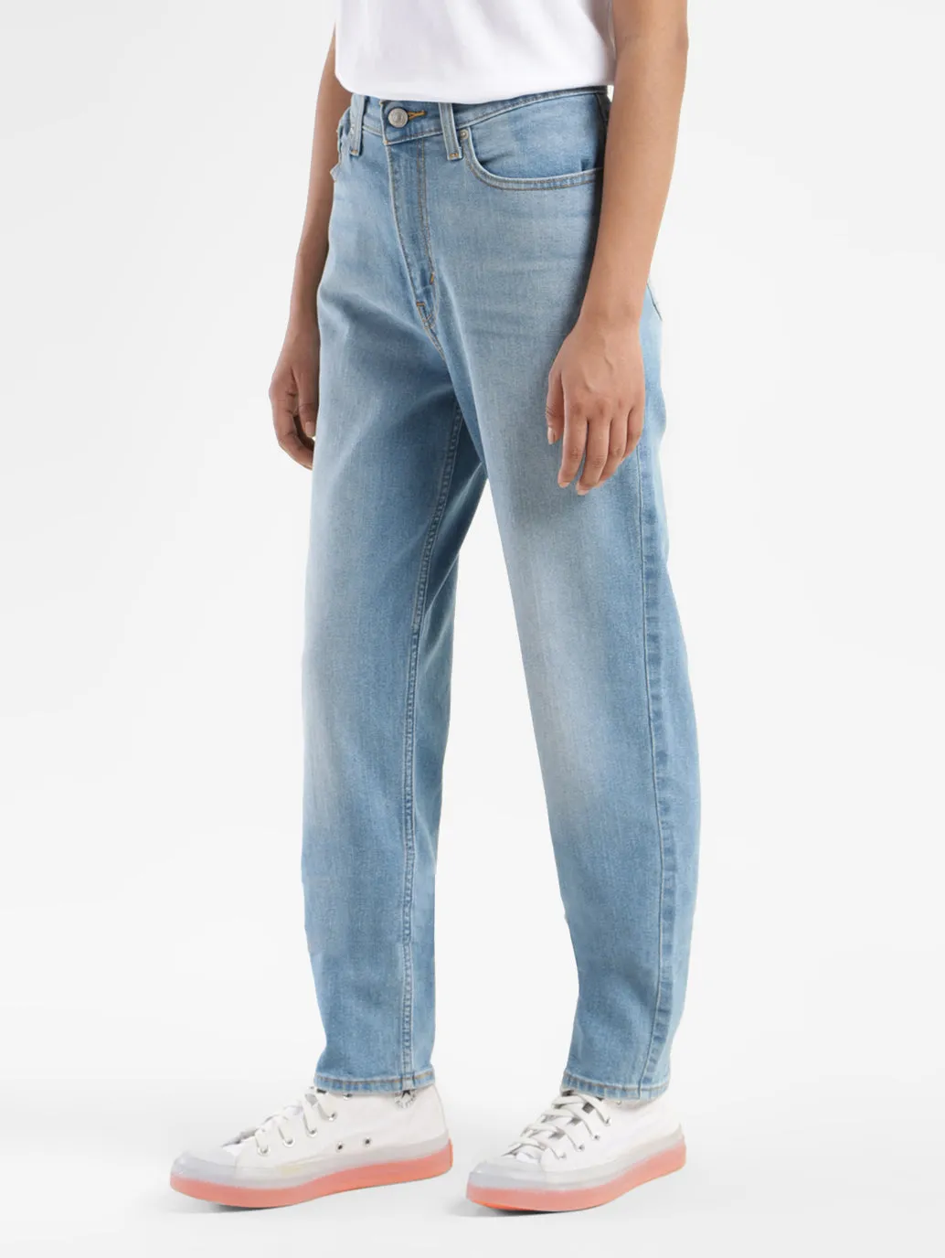 Women's Blue Loose Tapered Fit High Rise Jeans