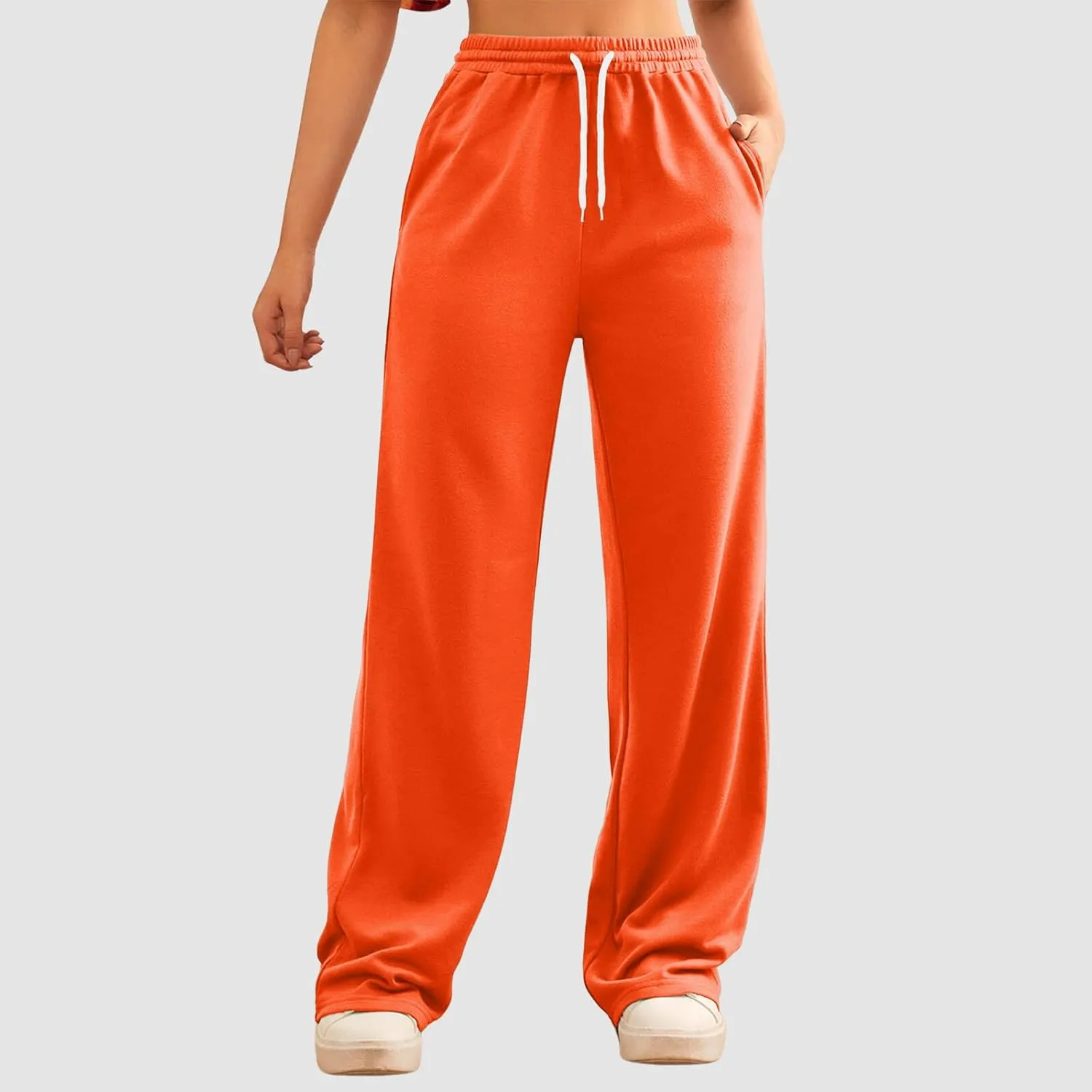 Womens Casual Pants Summer Elastic High Waist Pants Baggy Lightweight Comfy Soft Beach Trousers with Pockets 2025