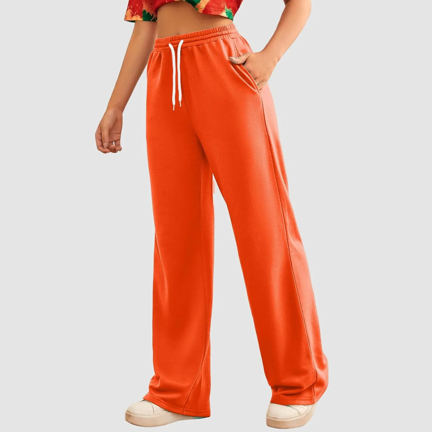 Womens Casual Pants Summer Elastic High Waist Pants Baggy Lightweight Comfy Soft Beach Trousers with Pockets 2025