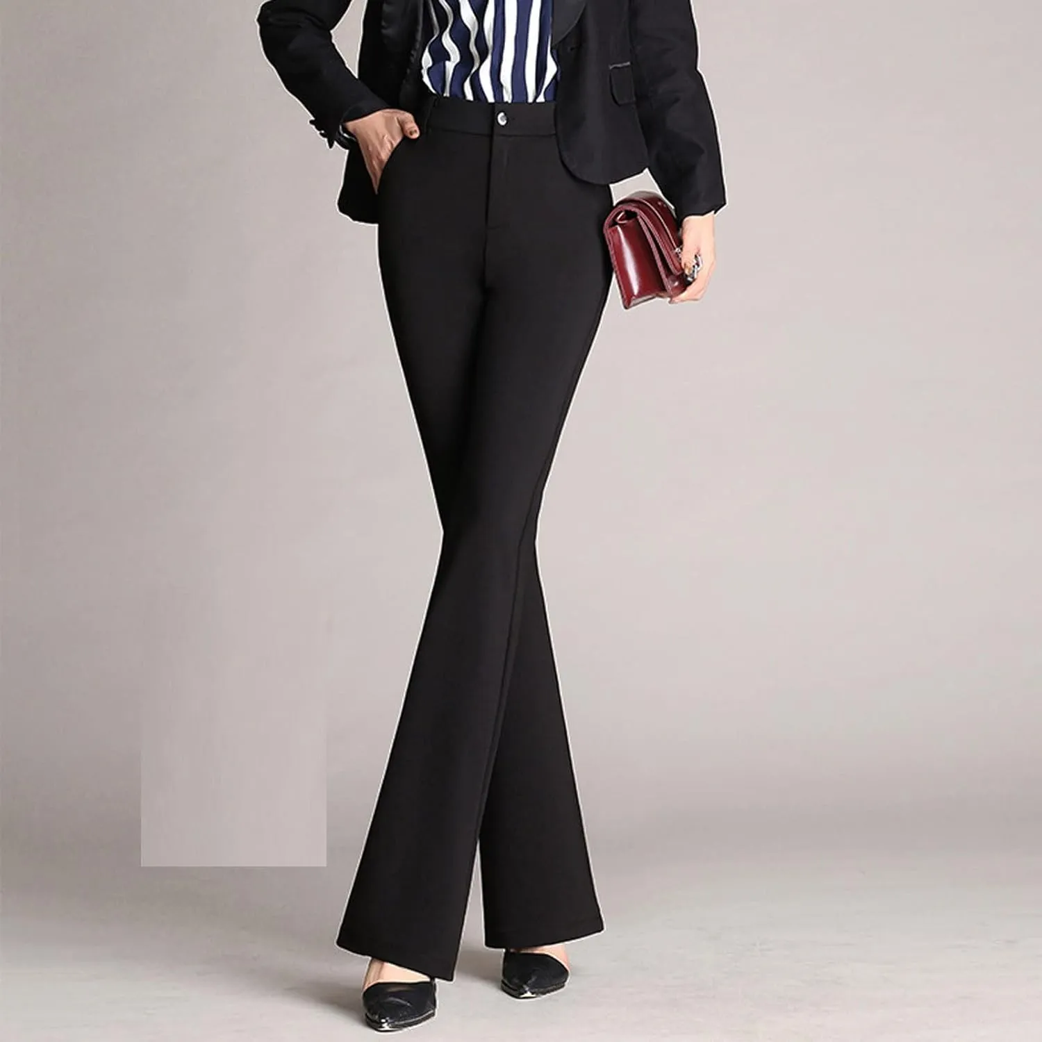 Work Pants for Women 2025 High Waist Stretch Soft Comfy Athletic Workout Yoga Pants Casual Business Trousers