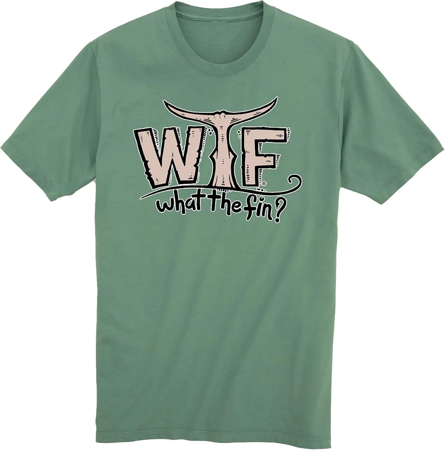 WTF WHAT THE FIN? Short-Sleeve Feels Good Soft Cotton T-Shirt - WTF Classic Logo