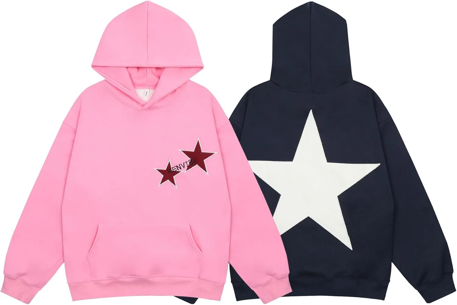 Y2k Star Hoodies Oversized Graphic Hoodies Aesthetic 90s Crewneck Sweatshirt Long Sleeve Pullover Tops