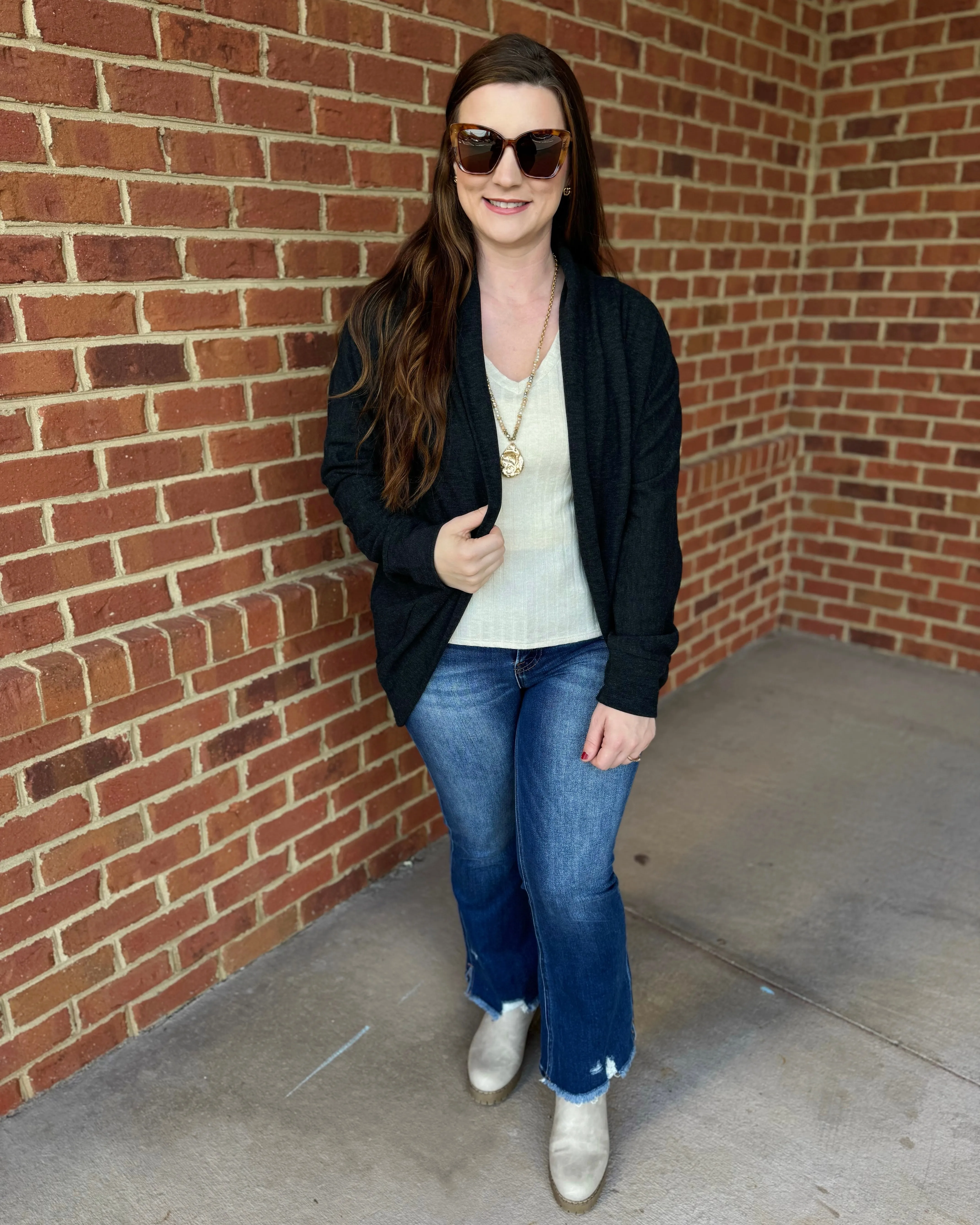 Zara Soft Cocoon Cardigan in Black FINAL SALE