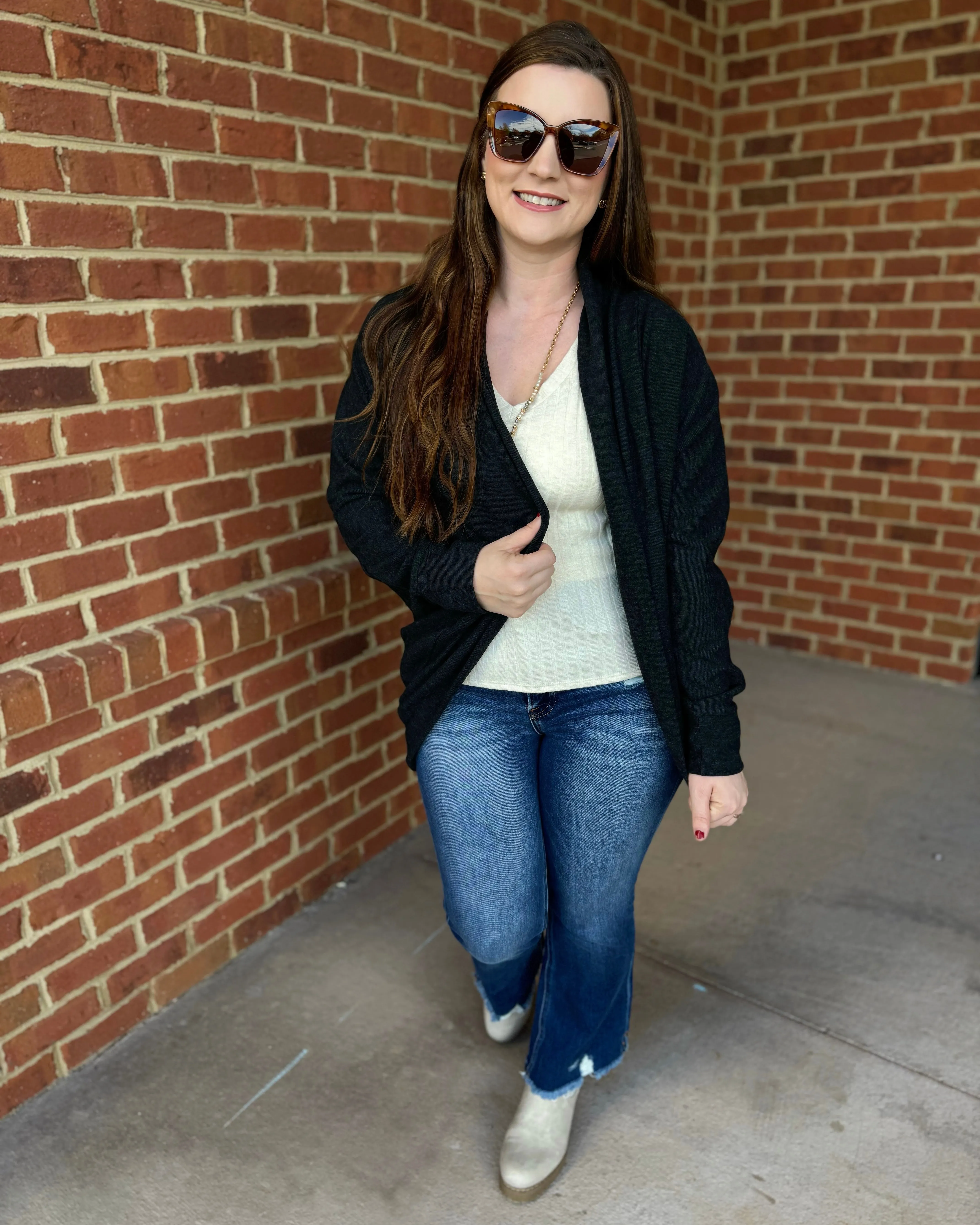 Zara Soft Cocoon Cardigan in Black FINAL SALE