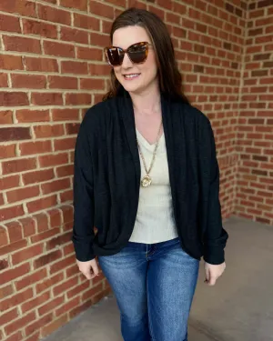 Zara Soft Cocoon Cardigan in Black FINAL SALE